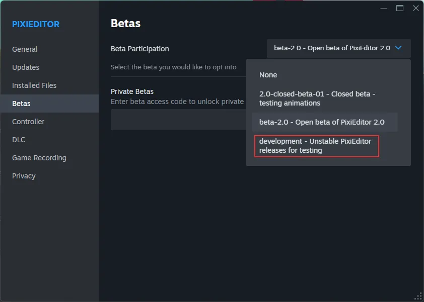 Steam Beta