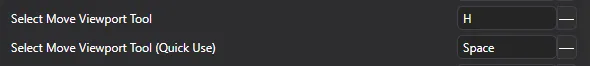 Screenshot of quick use in settings window