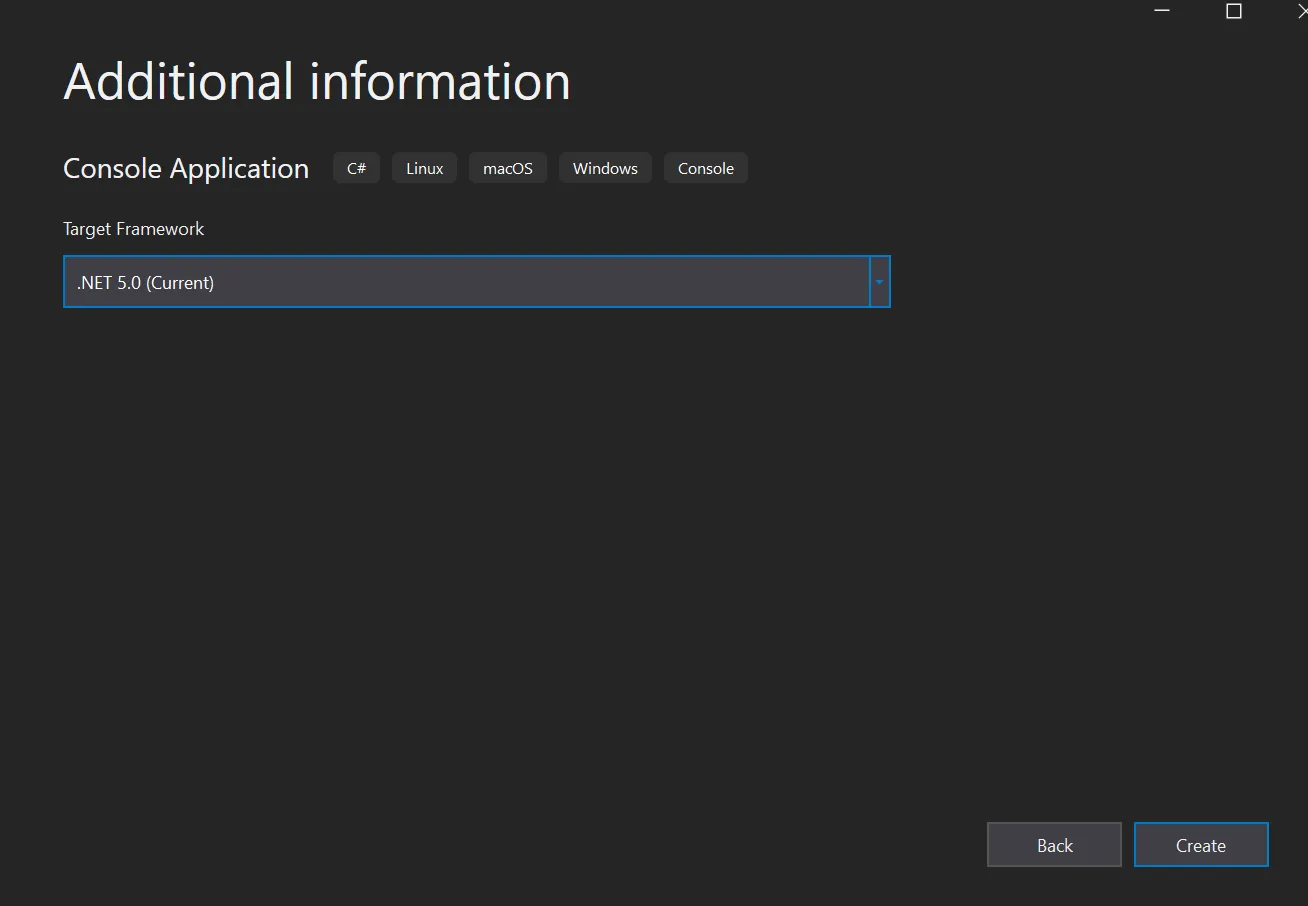 Select .NET 5