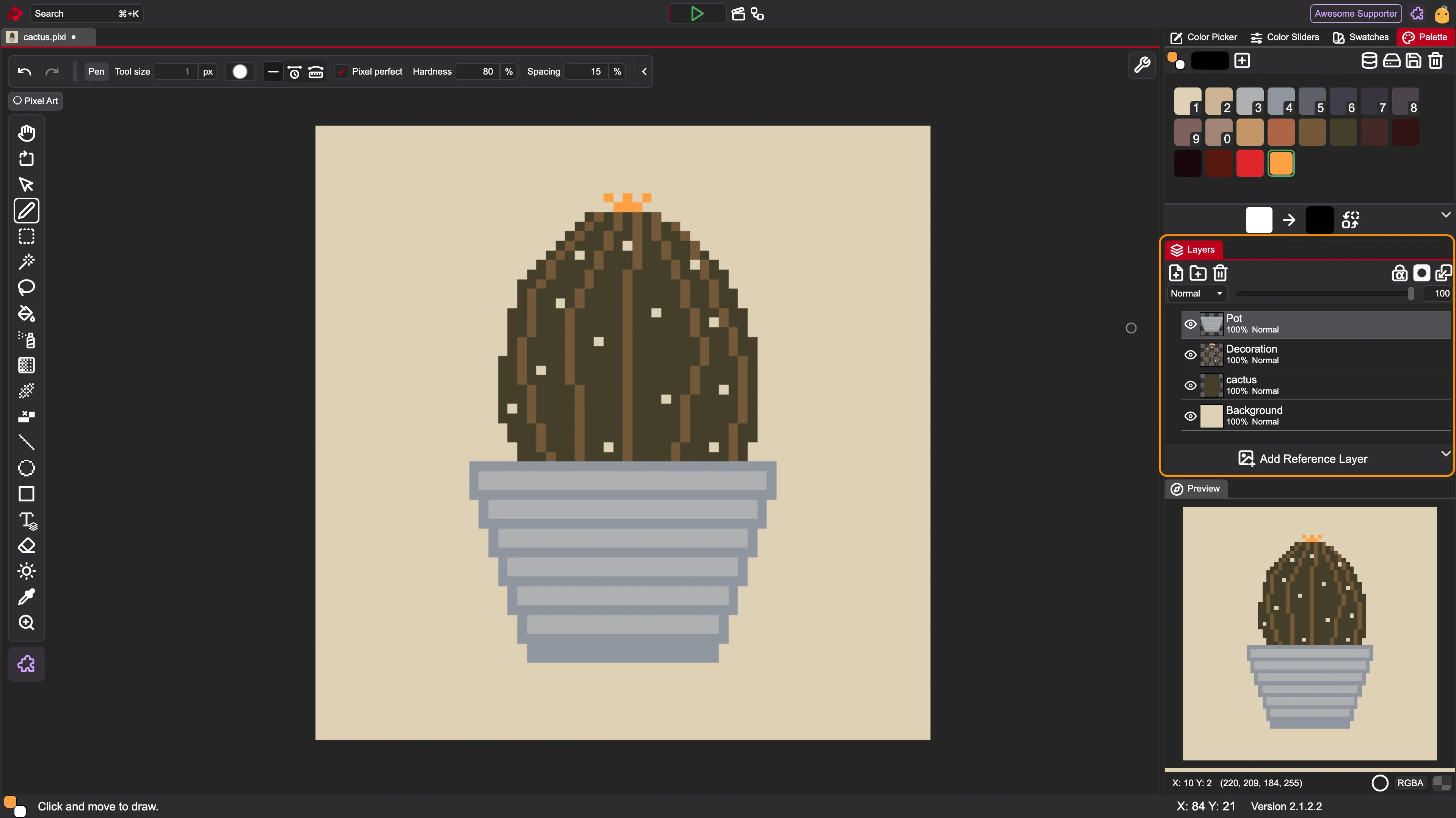 Screenshot of the UI with a highlight on the Layer Panel.