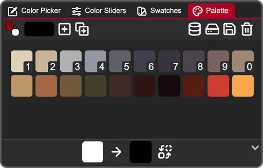 Screenshot of the Color Palette tab
