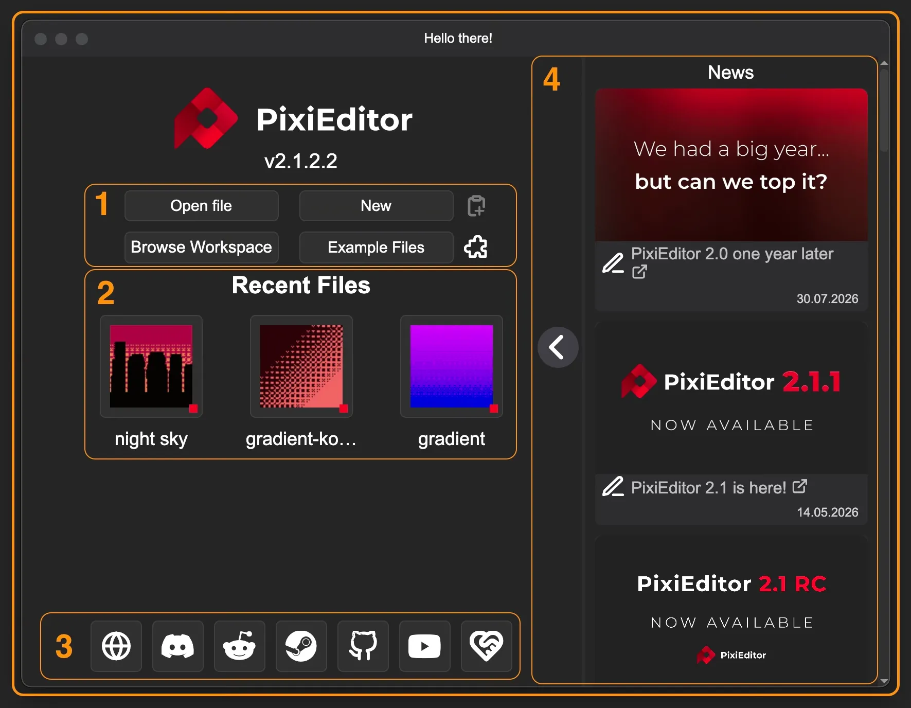 Screenshot of the startup window with highlights - zoom.