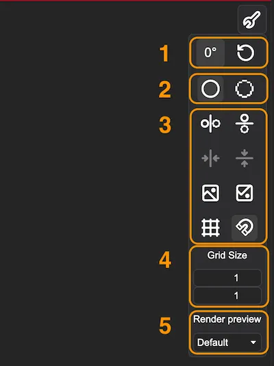 Screenshot of the UI with a highlight on the viewport options.